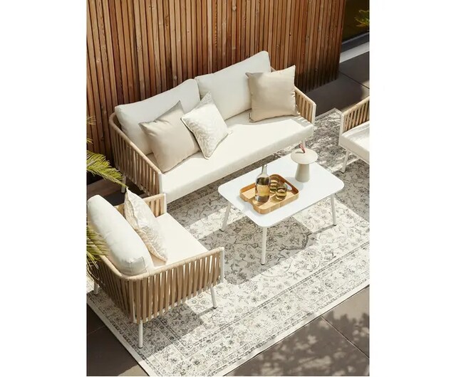 Garden lounge set Malo, 4 parts in White & Green