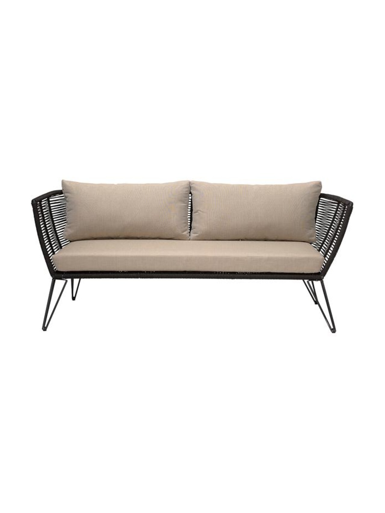 Garten-Loungesofa Mundo mit Kunststoff-Geflecht (2-Sitzer) in Beige