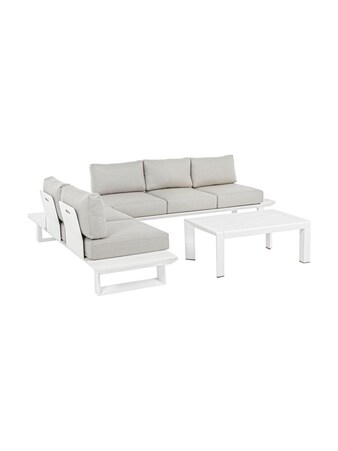 Garten-Lounge-Set Konnor, 3-tlg. in White & Black