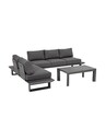 Garten-Lounge-Set Konnor, 3-tlg. in Black & White