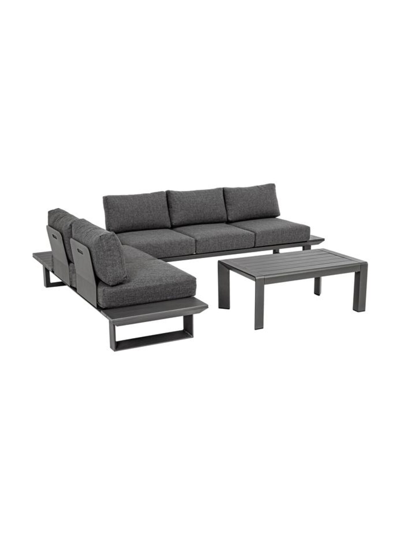 Garten-Lounge-Set Konnor, 3-tlg. in Black & White