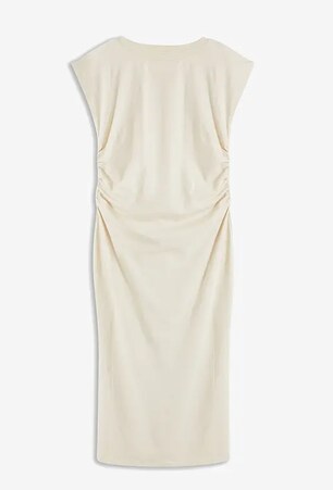 Cotton jersey dress with stretch in white