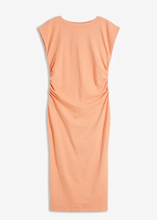 Cotton jersey dress with stretch in orange