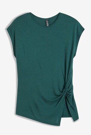 Shirt made from flowing viscose in green & black